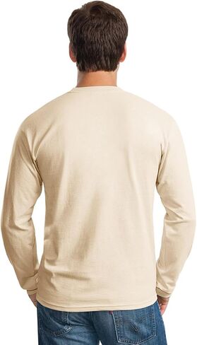 جيلدان تي شيرت رجالي باكمام طويلة مصنوع من القطن الترا، موديل G2400، ابيض، مقاس 3XL in Kuwait