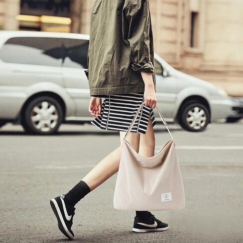 KALIDI Corduroy Tote Bag for Women Casual Zipper Tote Handbag Large Crossbody Hobo Shoulder Bag Work Fashion Women Purse in Kuwait
