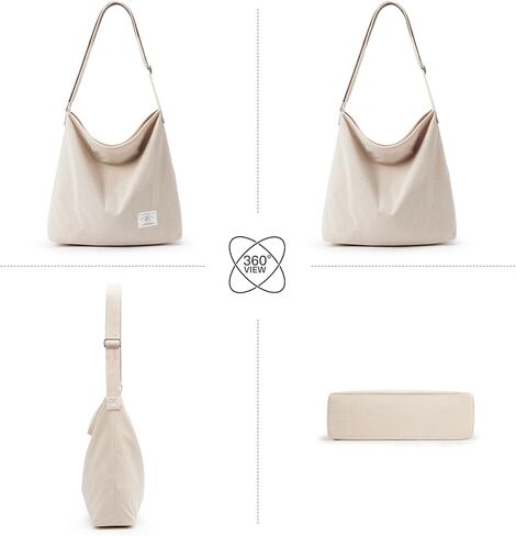 KALIDI Corduroy Tote Bag for Women Casual Zipper Tote Handbag Large Crossbody Hobo Shoulder Bag Work Fashion Women Purse in Kuwait