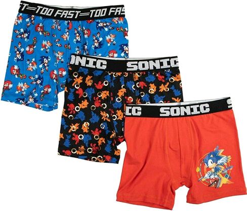 Sonic The Hedgehog Boys Sonic Knuckles Tails 3 Pack Athletic Boxer Briefs Underwear in Saudi Arabia