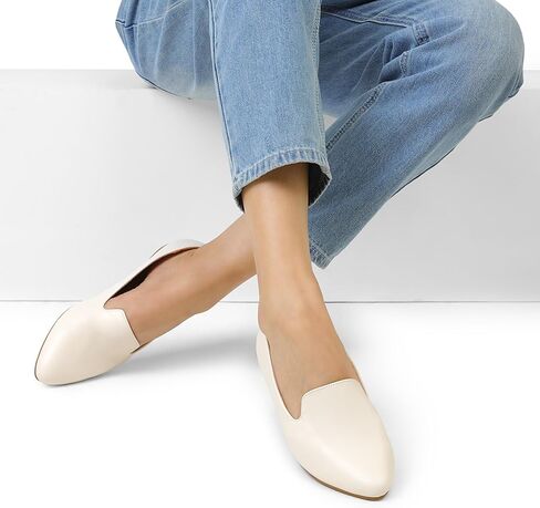 أحذية DREAM PAIRS بمقدمة مدببة للنساء كاجوال، أحذية رسمية بكعب منخفض مريحة، سهلة الارتداء في العمل، أحذية لوفر للنساء in Kuwait