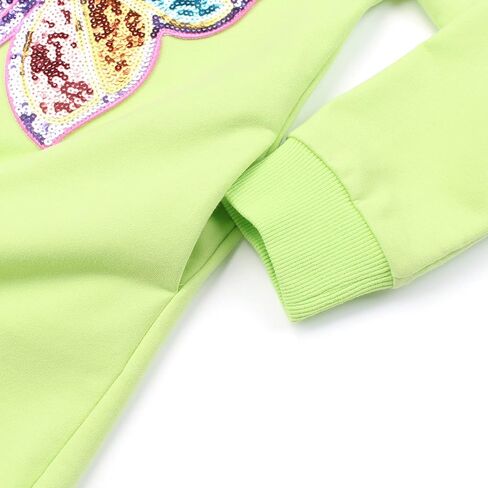 فستان بقلنسوة من JESKIDS للفتيات مزود بالترتر والفراشات وأكمام طويلة مع جيوب 4-13 T in Kuwait