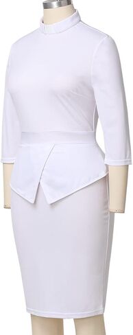 BLESSUME Catholic Church Women Clergy Tab Collar Dress Mass Sheath Dress in Saudi Arabia