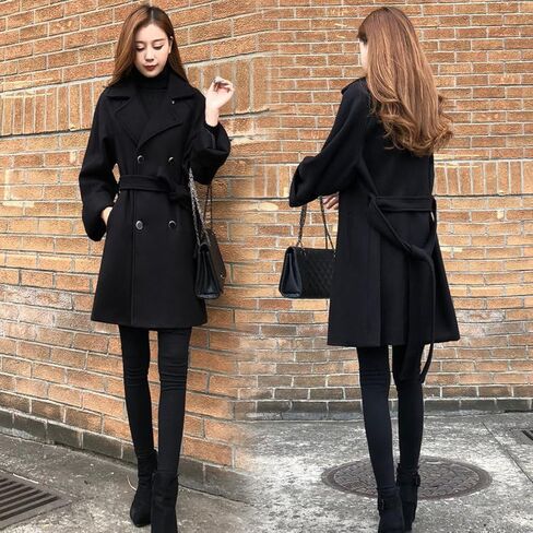 BMIROAMDFE 2 قطعة معطف حزام استبدال مع مشبك لينة ل معطف الصوف الأسود الشتاء خندق الكشمير سترة معطف طويل الفراء in Kuwait