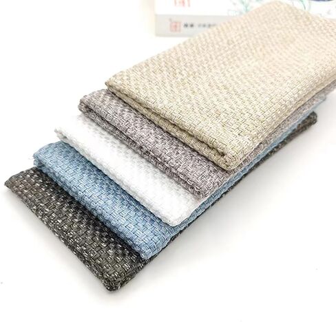 DIYOMR Set of 5 Canvas Eyeglass Bags, Squeeze Top Eyeglass Cases Burlap Weaving Unadorned Style in Kuwait