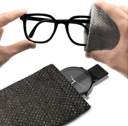 DIYOMR Set of 5 Canvas Eyeglass Bags, Squeeze Top Eyeglass Cases Burlap Weaving Unadorned Style in Kuwait