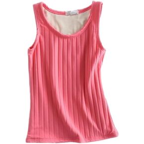 FOURSTEEDS Women Cotton Thermal Fleece Lined Wide Straps Underwear Cami Tank Top
