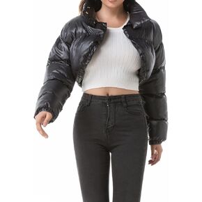 Hujoin Women's Ultra Crop Bolero Jacket Women Winter Cropped Puffer Fashion Coat Padded 2023 Sexy in Kuwait