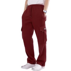 Men's Heavyweight Fleece Cargo Sweatpants with Pockets (Available in Plus Size)