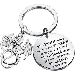 bobauna Dragon Keychain Dragon Lover Inspiration Gift Be Strong Be Brave Be Humble in Kuwait