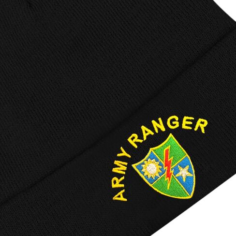 Dutern U.S. Army Ranger 75th Ranger Regiment Embroidery Classic Beanie Hat Cuffed Winter Hat Knit Toque Skull Cap Black in Kuwait