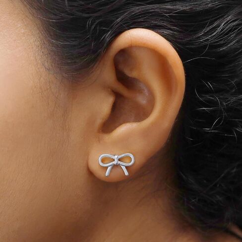 Bow Stud Earrings In 14K Gold Over Sterling Silver Christmas Gifts For Women in Saudi Arabia