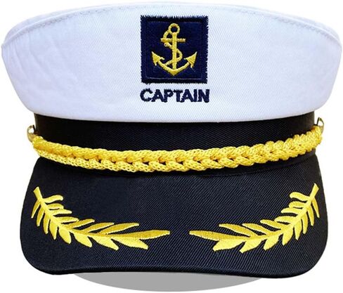 YEMYIQZ 2pcs Men Captain Hat Cap Sunglasses Boat Ship Navy Marine Admiral Yacht Sailors Hat Adjustable Halloween Costume in Kuwait