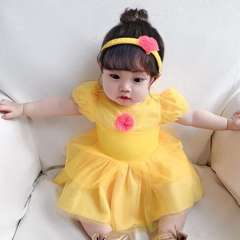 FMYFWY Baby Girls Snow White Sofia Belle Princess Costume Halloween Christmas Birthday Romper Tutu Dress w/Headband in Kuwait