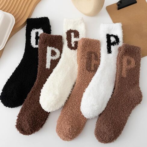 جوارب ARBINSON Fuzzy Warm Slipper للنساء، جوارب نوم منزلية شتوية دافئة من القطيفة الناعمة in Kuwait