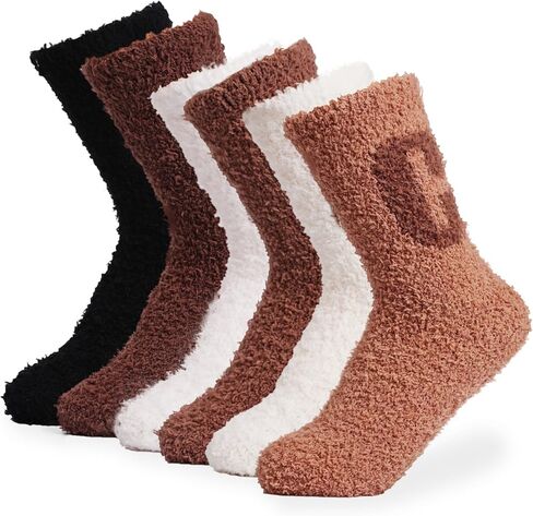 جوارب ARBINSON Fuzzy Warm Slipper للنساء، جوارب نوم منزلية شتوية دافئة من القطيفة الناعمة in Kuwait