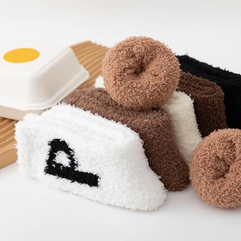 جوارب ARBINSON Fuzzy Warm Slipper للنساء، جوارب نوم منزلية شتوية دافئة من القطيفة الناعمة in Kuwait
