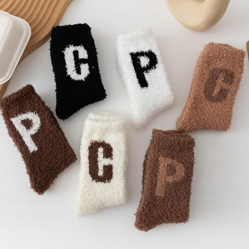 جوارب ARBINSON Fuzzy Warm Slipper للنساء، جوارب نوم منزلية شتوية دافئة من القطيفة الناعمة in Kuwait