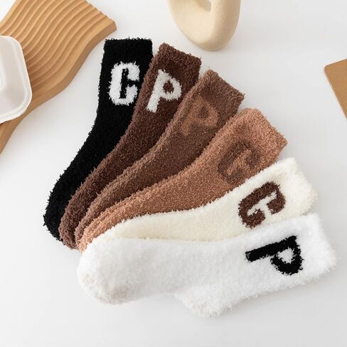 جوارب ARBINSON Fuzzy Warm Slipper للنساء، جوارب نوم منزلية شتوية دافئة من القطيفة الناعمة in Kuwait