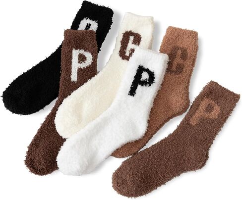 جوارب ARBINSON Fuzzy Warm Slipper للنساء، جوارب نوم منزلية شتوية دافئة من القطيفة الناعمة in Kuwait