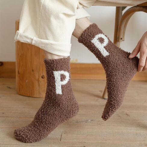 جوارب ARBINSON Fuzzy Warm Slipper للنساء، جوارب نوم منزلية شتوية دافئة من القطيفة الناعمة in Kuwait