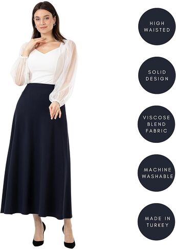 G-Line A-Line Maxi Skirts for Women, Business Casual Flared Long Skirt, High Waisted Skirts for Women, Plus Size Skirt, S-5XL in Kuwait