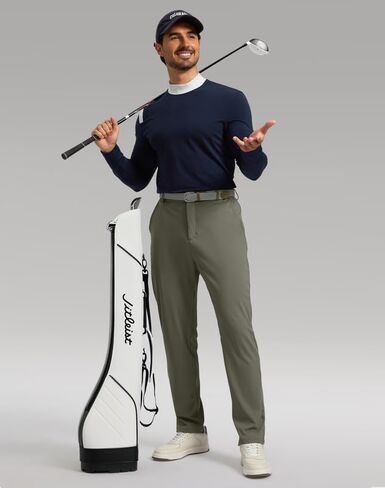 Soothfeel Men's Golf Pants with 5 Pockets Slim Fit Stretch Sweatpants Casual Travel Dress Work Pants for Men in Saudi Arabia