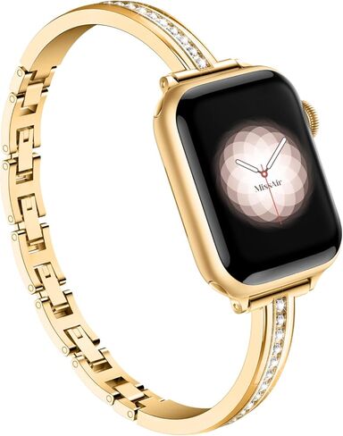 أساور Missair متوافقة مع سوار ساعة Apple 38 مم 40 مم 41 مم 42 مم 44 مم 45 مم 49 مم للنساء والفتيات، سوار مجوهرات معدني نحيف مع ألماس بلينغ لسلسلة iWatch 9 8 7 6 5 4 3 2 1 SE Ultra in Saudi Arabia