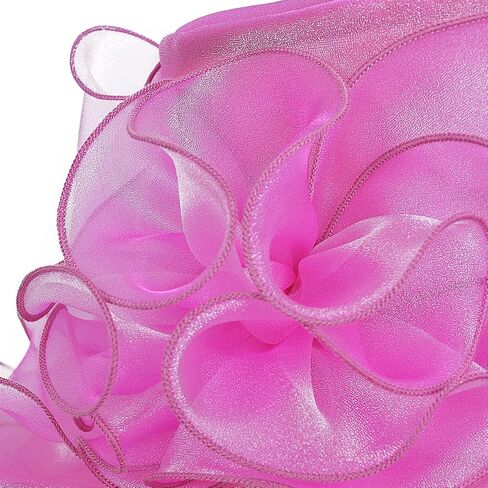 Women Kentucky Derby Hat Tea Party Dress Wide Brim Organza Church Hats in Saudi Arabia