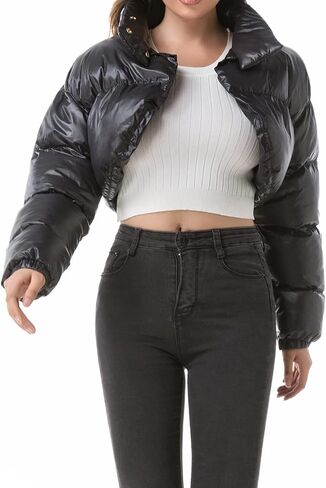 Hujoin Women's Ultra Crop Bolero Jacket Women Winter Cropped Puffer Fashion Coat Padded 2023 Sexy in Saudi Arabia