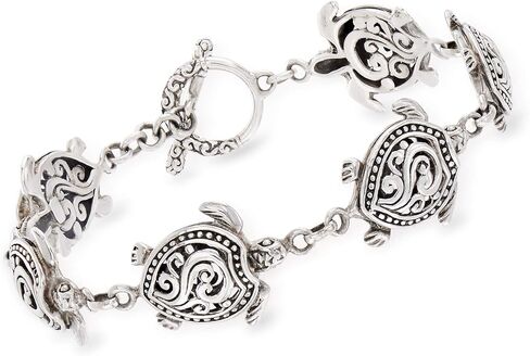 Ross-Simons Sterling Silver Bali-Style Turtle Bracelet. 7.5 inches in Saudi Arabia