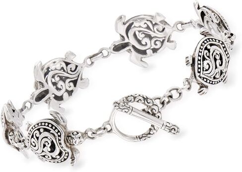 Ross-Simons Sterling Silver Bali-Style Turtle Bracelet. 7.5 inches in Saudi Arabia