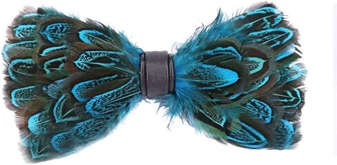 Men's Pre-Tied Bow Tie Handmade Natural Feathers Bowtie Adjustable Length Necktie in Saudi Arabia