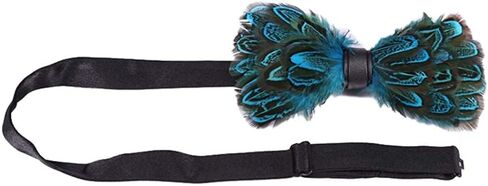 Men's Pre-Tied Bow Tie Handmade Natural Feathers Bowtie Adjustable Length Necktie in Saudi Arabia