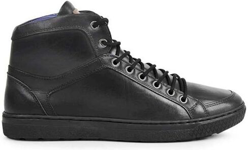 ساندرو موسكولوني دومينو حذاء تنس رجالي مصنوع من الجلد بوت أسود له كعب عالي أسود موضة حذاء تنس رجالي أسود راقي وأنيق له in Kuwait