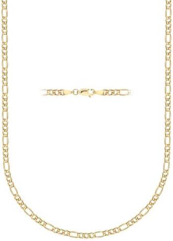 PORI JEWELERS 18 Karat Solid Yellow Gold 2.0mm Figaro Link Chain Necklace - 3+1 Link - Made In Italy- Available in 16"-30" in Saudi Arabia