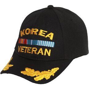 Military - Korea Veteran Adjustable Hat with Wing Embroidery - Black in Saudi Arabia
