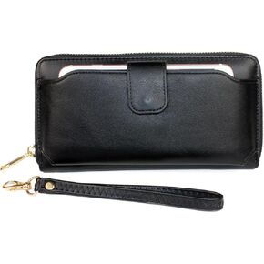 Heaye Women Wristlet Wallet with Cell Phone Holder Zip Around Wallet PU Brown Leopard in Kuwait