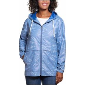 Weatherproof Vintage Womens Waterproof Coated Rain Jacket with Hood -Light Windbreaker Raincoat for Women-Hooded Rain Slicker
