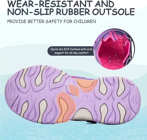 صنادل RUNSIDE للأولاد والبنات بمقدمة مغلقة للتنزه في الهواء الطلق/المشي صنادل رياضية أحذية مائية صيفية للأطفال الصغار/الأطفال الصغار/الأطفال الكبار in Kuwait