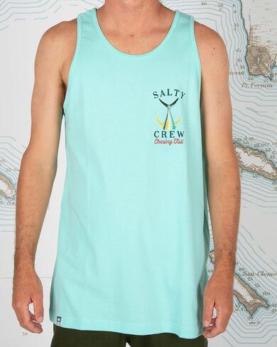 Salty Crew Tailed Tank Seafoam XXXL - تي شيرت كاجوال بدون أكمام للرجال من القطن - مقاس عادي - ملابس شاطئ لايف ستايل in Saudi Arabia
