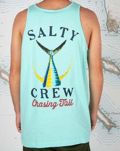Salty Crew Tailed Tank Seafoam XXXL - تي شيرت كاجوال بدون أكمام للرجال من القطن - مقاس عادي - ملابس شاطئ لايف ستايل in Saudi Arabia