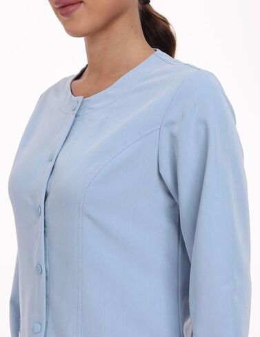 مجموعة Ninsam Essential Warm Scrub للنساء، سترة أمامية بإبزيم وسروال متوسط ​​الساق مستقيم، ناعم قابل للتمدد 6 جيوب in Kuwait