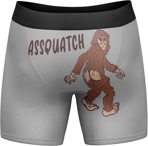 Crazy Dog T-Shirts Mens Assquatch Boxer Briefs Funny Sassquatch Bigfoot Butt Joke Graphic Hilarious Saying Underwear in Saudi Arabia