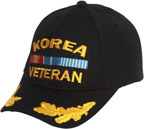 Military - Korea Veteran Adjustable Hat with Wing Embroidery - Black in Saudi Arabia