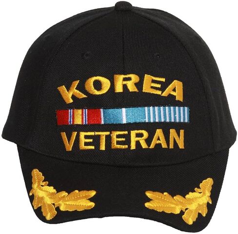 Military - Korea Veteran Adjustable Hat with Wing Embroidery - Black in Saudi Arabia