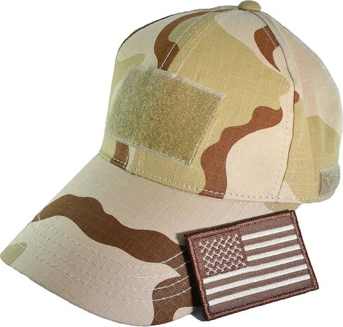 Ranger Return Tactical Military Tri-Color Army Camo Camouflage Baseball Adjustable Hat Cap with USA Flag Patch (TCAP-3CLR-USA-BRWN) in Saudi Arabia