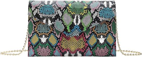 نيوفانسي المرأة جلد الثعبان المغلف حقيبة صغيرة المحافظ Crossbody مع سلاسل مساء حفلة موسيقية الكتف رسول حقائب اليد in Kuwait