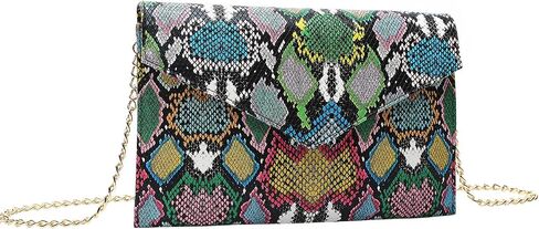 نيوفانسي المرأة جلد الثعبان المغلف حقيبة صغيرة المحافظ Crossbody مع سلاسل مساء حفلة موسيقية الكتف رسول حقائب اليد in Kuwait