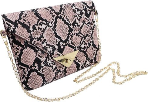 نيوفانسي المرأة جلد الثعبان المغلف حقيبة صغيرة المحافظ Crossbody مع سلاسل مساء حفلة موسيقية الكتف رسول حقائب اليد in Kuwait